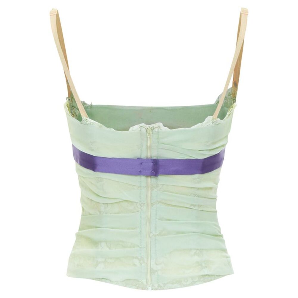 Dolce Gabbana Silk Flower Applique Corset Bustier - Picture 5 of 6